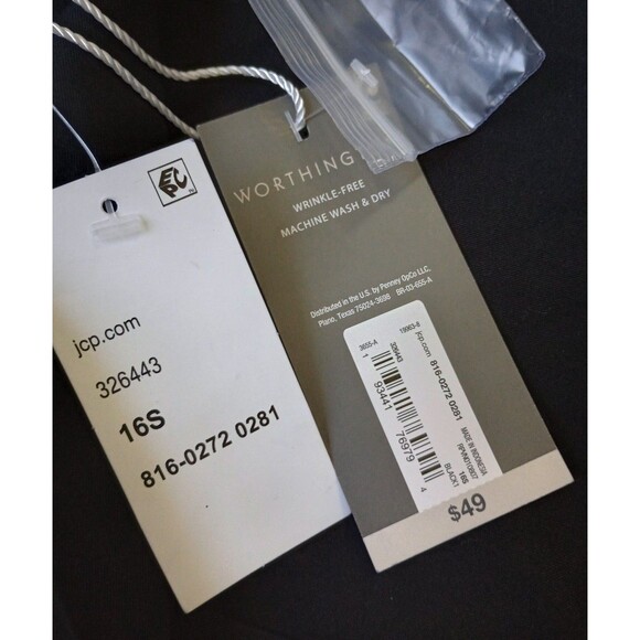 NWT Worthington Black Dress Trouser Pants Size 16 Short - Picture 4 of 8